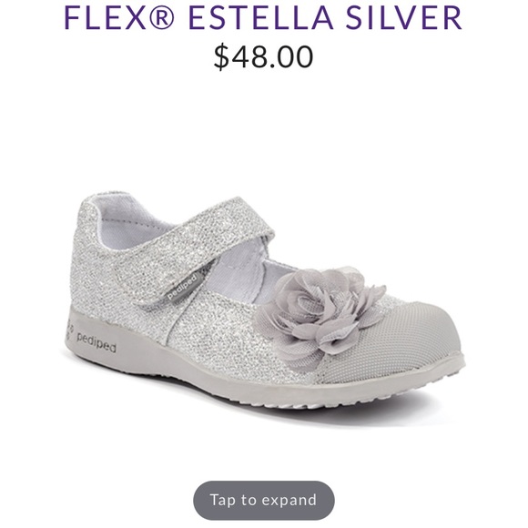 pediped Other - Pediped Flex Estella Mary Jane Flat Silver 25